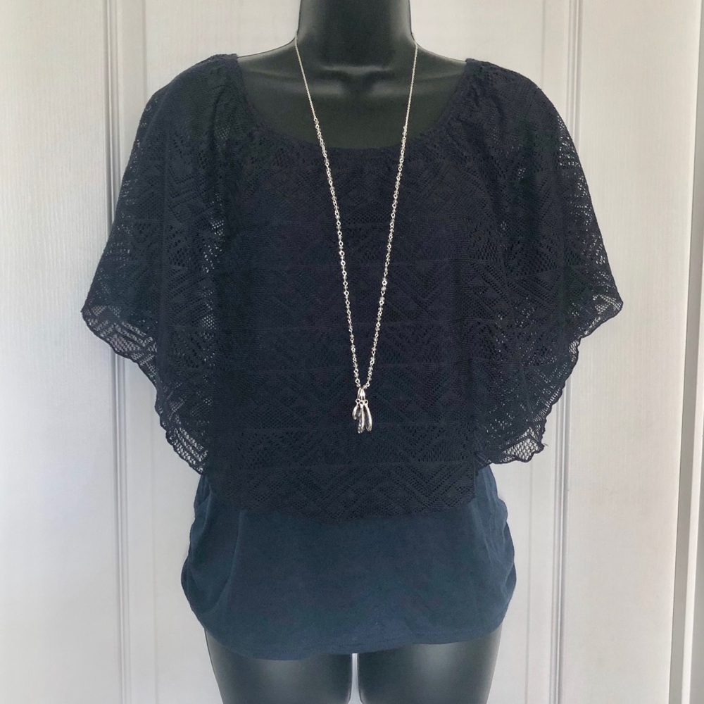 Carol Rose Blue Top XL Petite